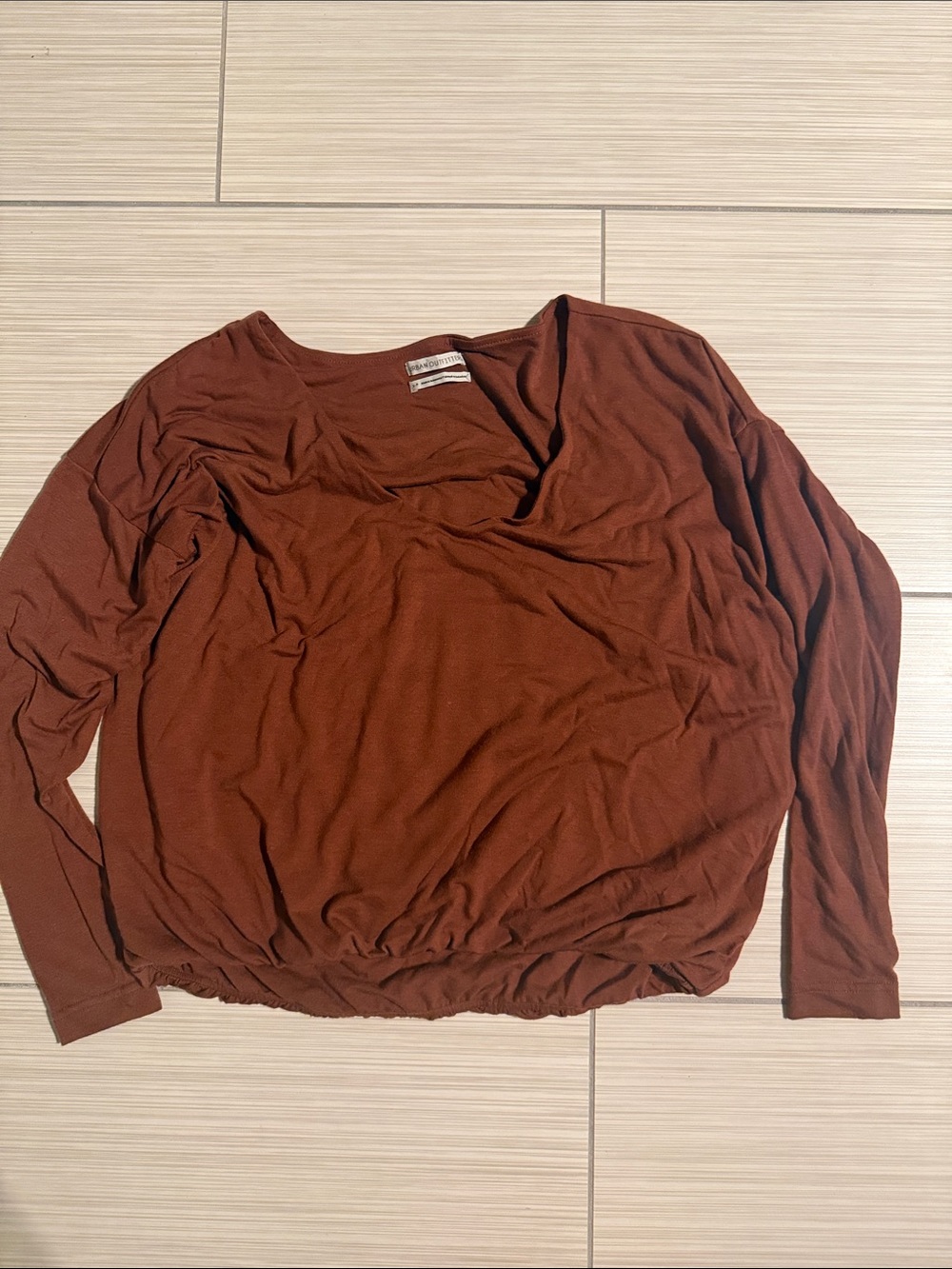 Urban Outfitters Rust Brown Long-Sleeve Dolman Top